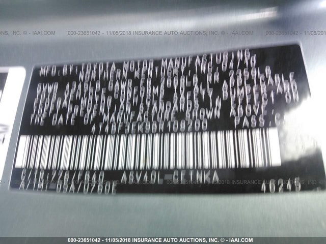 4T4BF3EK9BR108200 - 2011 TOYOTA CAMRY SE/LE/XLE 浅蓝色 照片 9