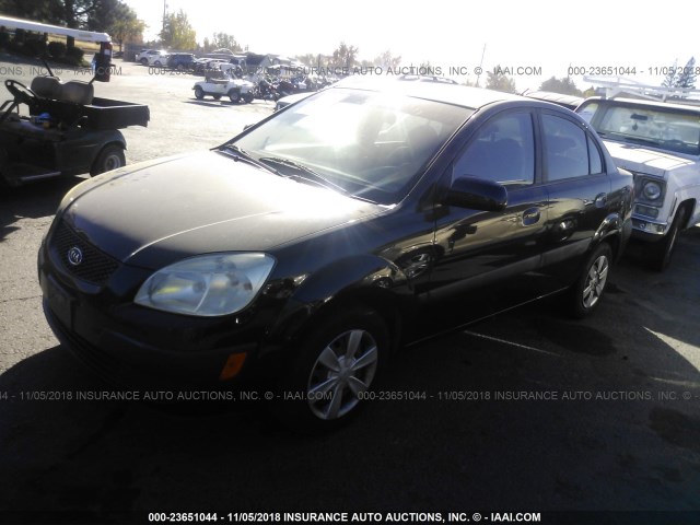 KNADE123876229904 - 2007 KIA RIO LX/SX BLACK photo 2