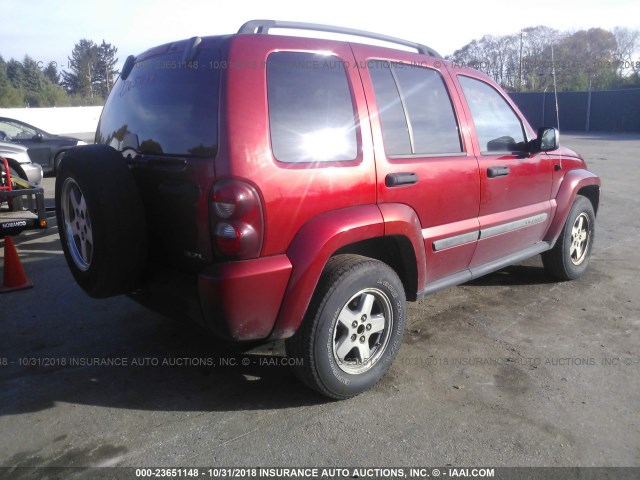 1J4GL38K55W656612 - 2005 JEEP LIBERTY RENEGADE RED photo 4