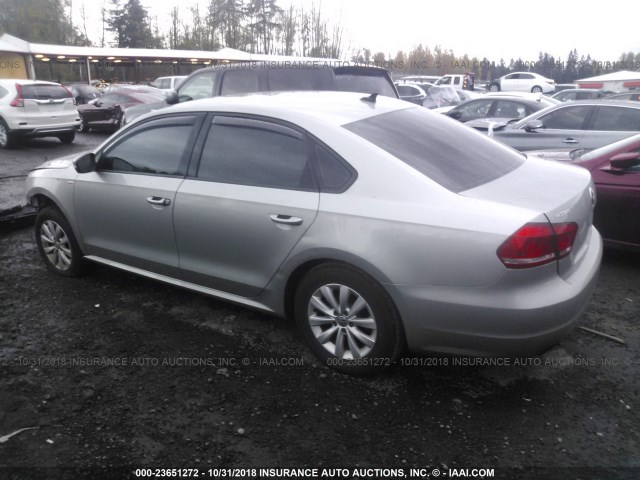 1VWAT7A36EC085734 - 2014 VOLKSWAGEN PASSAT S GRAY photo 3