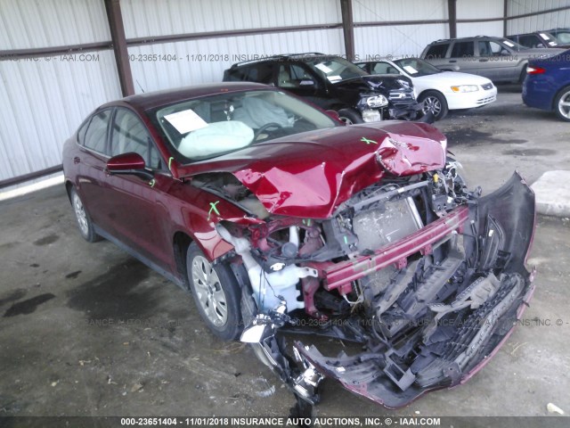 3FA6P0G79DR379018 - 2013 FORD FUSION S RED photo 1