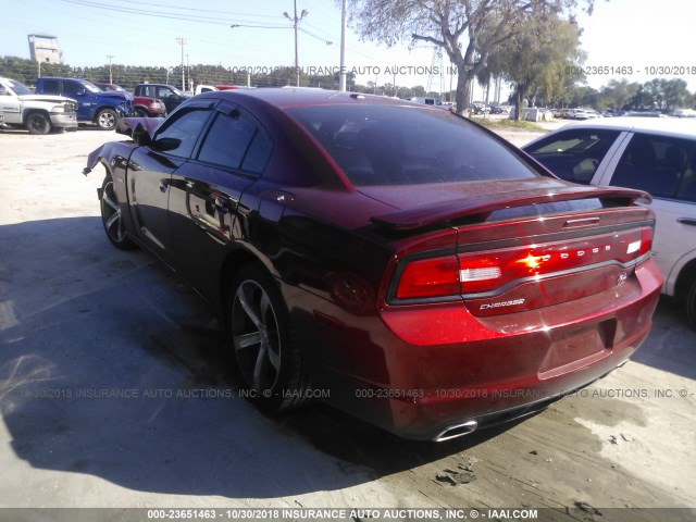 2C3CDXCT9EH236346 - 2014 DODGE CHARGER R/T RED photo 3