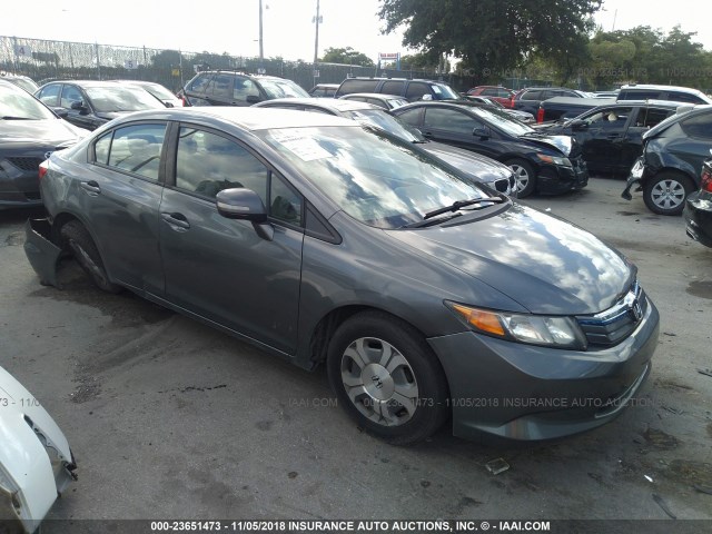 JHMFB4F25CS005139 - 2012 HONDA CIVIC HYBRID GRAY photo 1