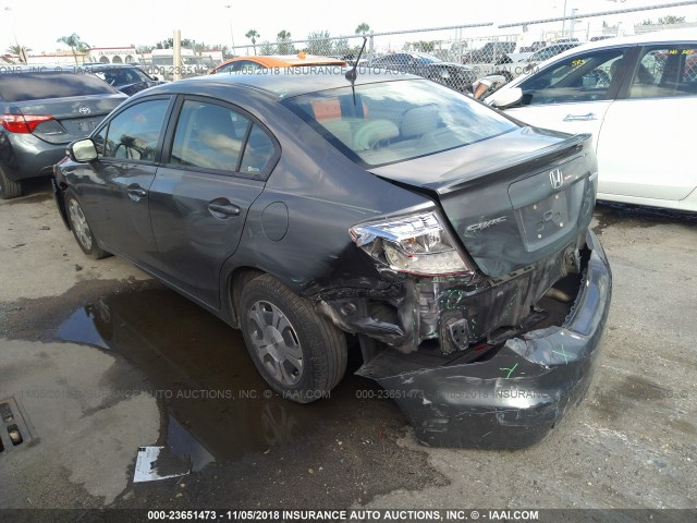 JHMFB4F25CS005139 - 2012 HONDA CIVIC HYBRID GRAY photo 3