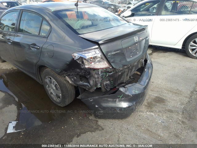 JHMFB4F25CS005139 - 2012 HONDA CIVIC HYBRID GRAY photo 6