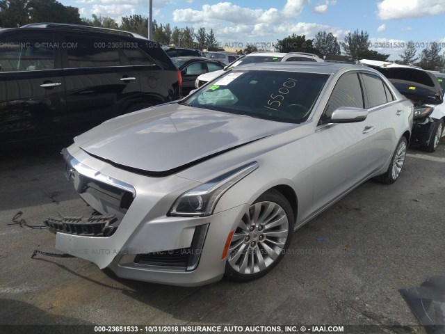 1G6AR5SX2E0155001 - 2014 CADILLAC CTS LUXURY COLLECTION SILVER photo 2