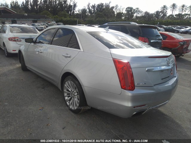 1G6AR5SX2E0155001 - 2014 CADILLAC CTS LUXURY COLLECTION SILVER photo 3