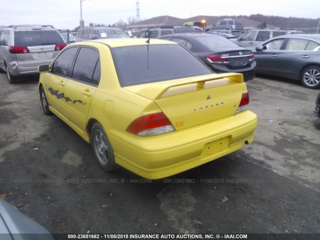 JA3AJ86E83U021418 - 2003 MITSUBISHI LANCER OZ RALLY YELLOW photo 3