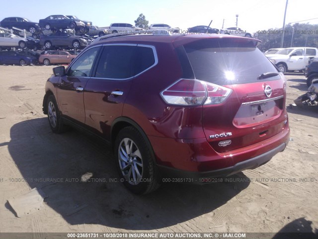 5N1AT2MT7EC780768 - 2014 NISSAN ROGUE S/SL/SV RED photo 3