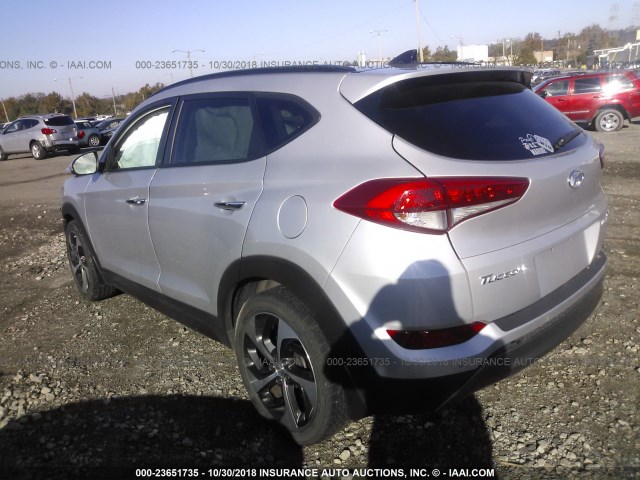 KM8J33A26GU201350 - 2016 HYUNDAI TUCSON LIMITED/SPORT AND ECO/SE SILVER photo 3