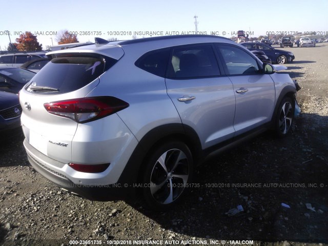 KM8J33A26GU201350 - 2016 HYUNDAI TUCSON LIMITED/SPORT AND ECO/SE SILVER photo 4