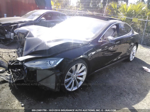 5YJSA1E47FF114918 - 2015 TESLA MODEL S BLACK photo 2