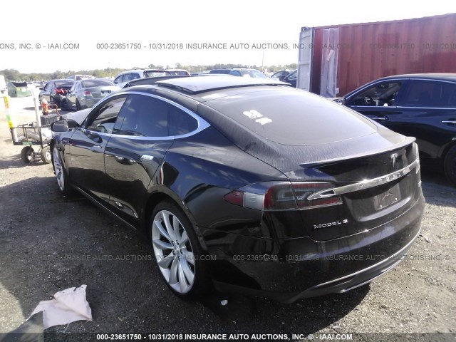 5YJSA1E47FF114918 - 2015 TESLA MODEL S BLACK photo 3