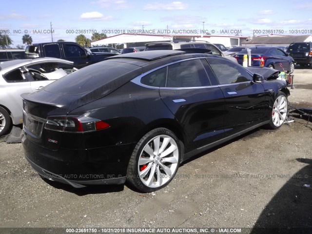 5YJSA1E47FF114918 - 2015 TESLA MODEL S BLACK photo 4