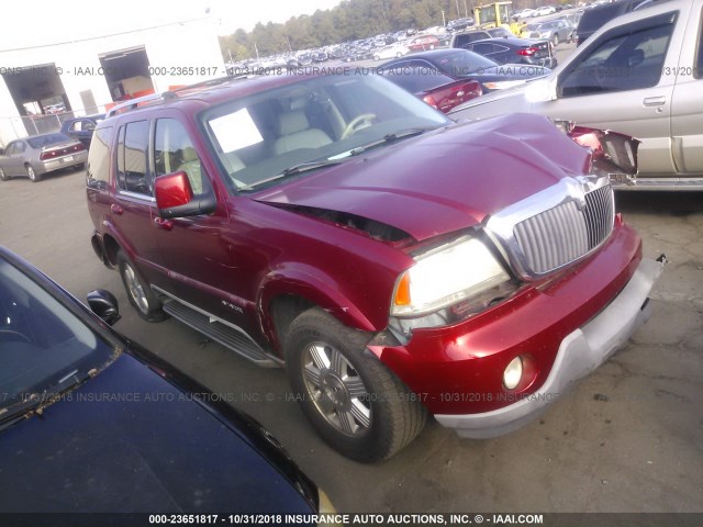 5LMEU68H34ZJ07741 - 2004 LINCOLN AVIATOR 勃艮第红 照片 1