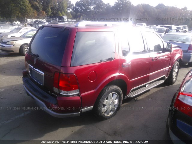 5LMEU68H34ZJ07741 - 2004 LINCOLN AVIATOR 勃艮第红 照片 4