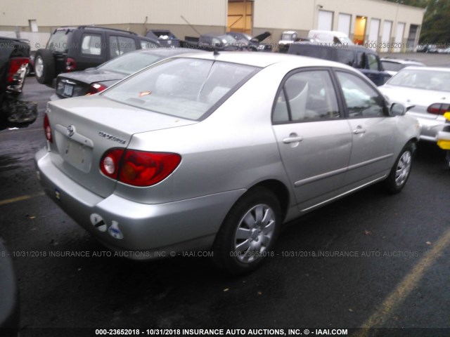 JTDBR32E530046632 - 2003 TOYOTA COROLLA CE/LE SILVER photo 4