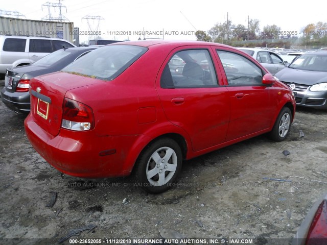 KL1TJ52664B203467 - 2004 CHEVROLET AVEO LS RED photo 4