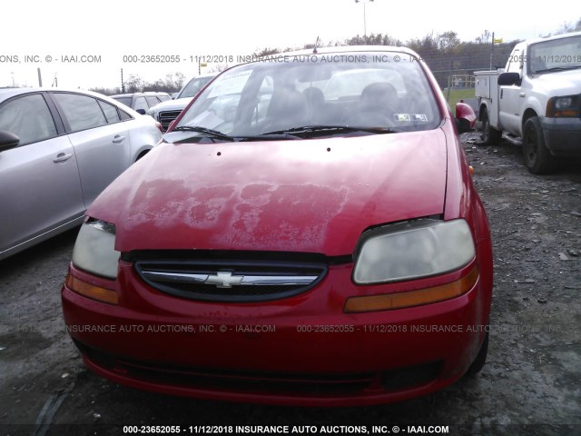 KL1TJ52664B203467 - 2004 CHEVROLET AVEO LS RED photo 6