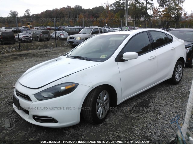 1C3CDFBB1ED706563 - 2014 DODGE DART SXT WHITE photo 2