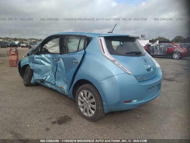 1N4AZ0CP1FC313509 - 2015 NISSAN LEAF S/SV/SL BLUE photo 3