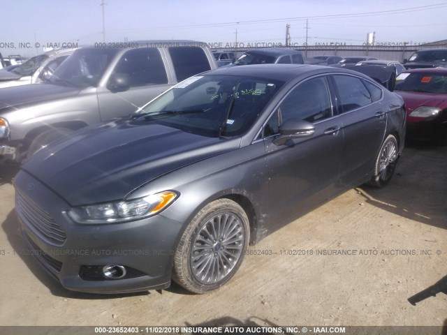 3FA6P0K93DR345892 - 2013 FORD FUSION TITANIUM GRAY photo 2