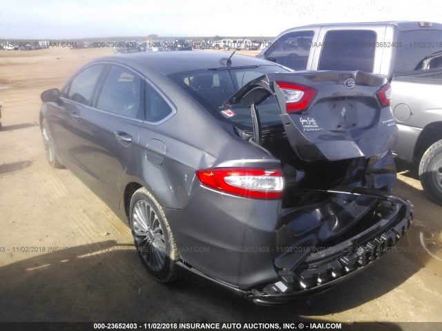 3FA6P0K93DR345892 - 2013 FORD FUSION TITANIUM GRAY photo 3