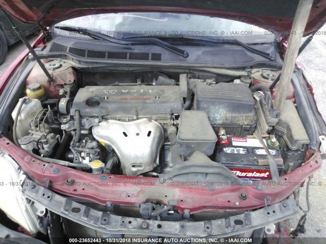 4T1BE46K49U330865 - 2009 TOYOTA CAMRY SE/LE/XLE RED photo 10