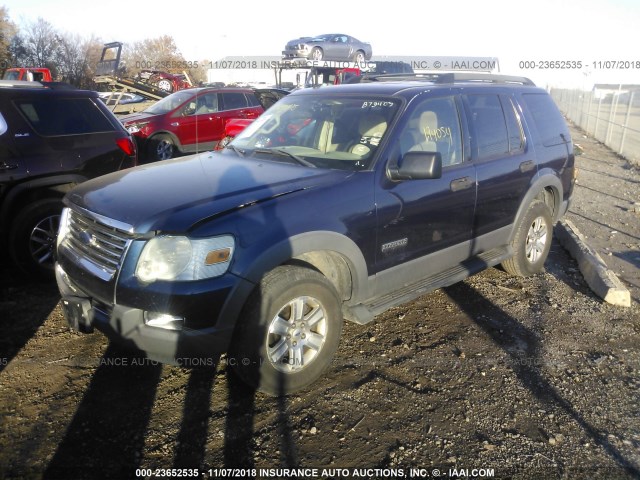 1FMEU73E16UB73405 - 2006 FORD EXPLORER XLT BLUE photo 2