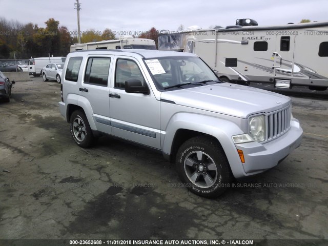 1J8GN28K68W132666 - 2008 JEEP LIBERTY SPORT SILVER photo 1