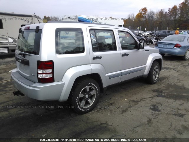 1J8GN28K68W132666 - 2008 JEEP LIBERTY SPORT SILVER photo 4