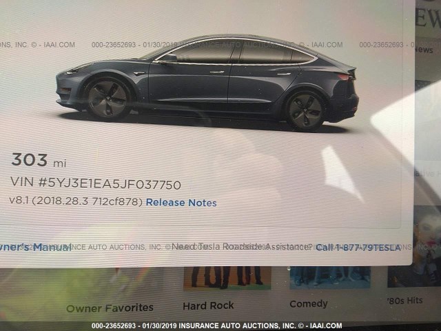 5YJ3E1EA5JF037750 - 2018 TESLA MODEL 3 GRAY photo 7