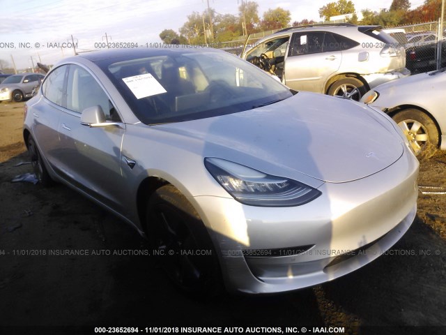 5YJ3E1EA9JF039159 - 2018 TESLA MODEL 3 SILVER photo 1