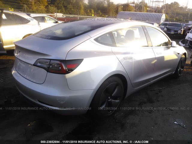 5YJ3E1EA9JF039159 - 2018 TESLA MODEL 3 SILVER photo 4