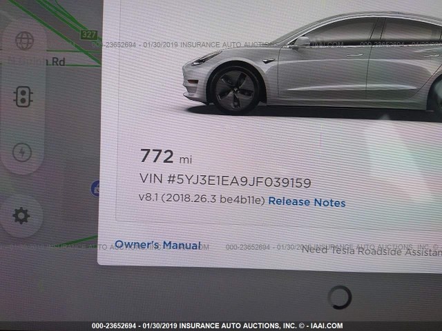 5YJ3E1EA9JF039159 - 2018 TESLA MODEL 3 SILVER photo 7