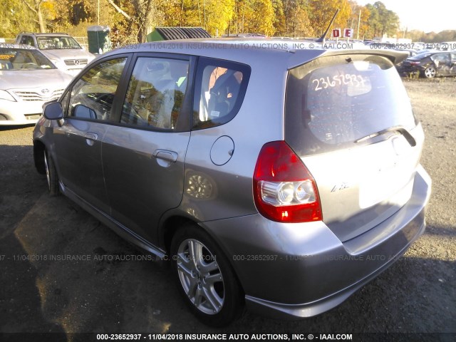 JHMGD38657S046336 - 2007 HONDA FIT S 灰色 照片 3