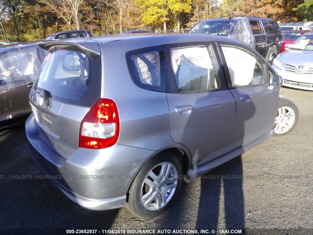 JHMGD38657S046336 - 2007 HONDA FIT S 灰色 照片 4