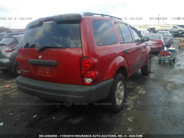 1D4HD38N45F589764 - 2005 DODGE DURANGO ST RED photo 4