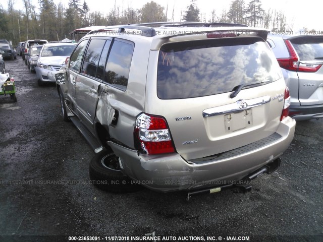 JTEEW21A860029094 - 2006 TOYOTA HIGHLANDER HYBRID TAN photo 3