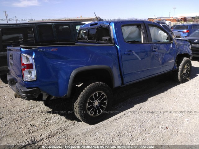 1GCGTEEN9J1263347 - 2018 CHEVROLET COLORADO ZR2 BLUE photo 4