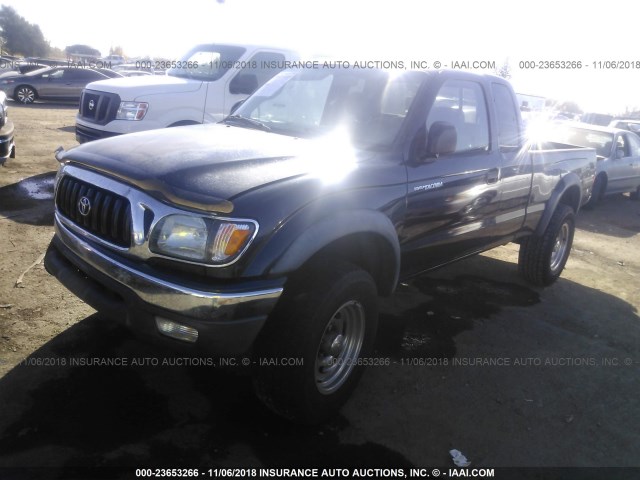 5TESN92N53Z213702 - 2003 TOYOTA TACOMA XTRACAB PRERUNNER BLACK photo 2