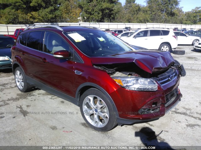 1FMCU0J92EUB61363 - 2014 FORD ESCAPE TITANIUM BURGUNDY photo 1