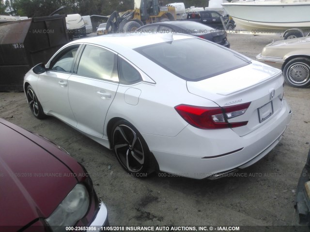 1HGCV2F36JA041967 - 2018 HONDA ACCORD SPORT WHITE photo 3