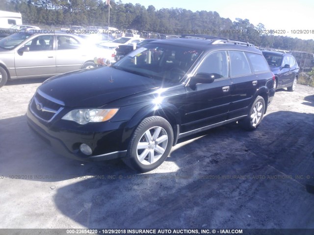 4S4BP61C786339911 - 2008 SUBARU OUTBACK 2.5I BLACK photo 2