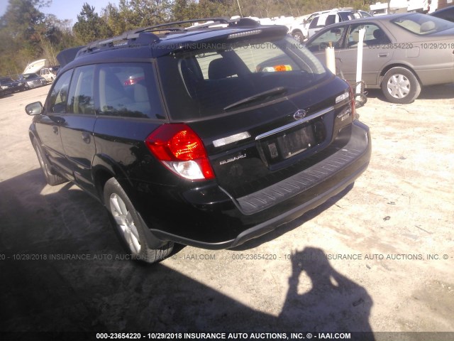 4S4BP61C786339911 - 2008 SUBARU OUTBACK 2.5I BLACK photo 3