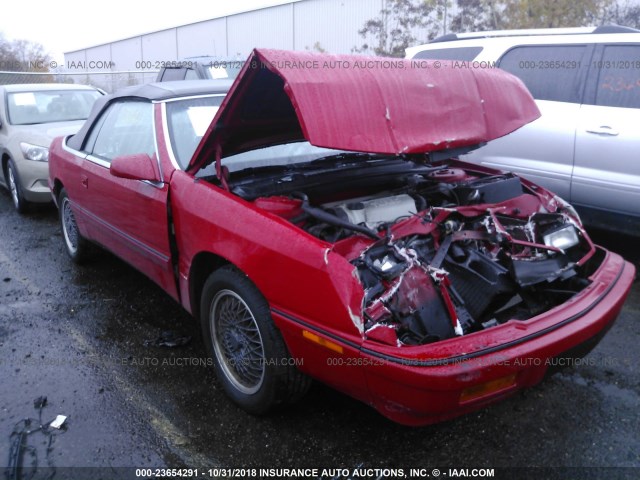 1C3XJ45J0MG163947 - 1991 CHRYSLER LEBARON RED photo 1