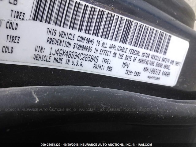 1J4GX48S94C265845 - 2004 JEEP GRAND CHEROKEE LAREDO/COLUMBIA/FREEDOM 蓝色 照片 9