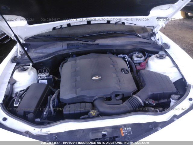 2G1FA1E38D9150085 - 2013 CHEVROLET CAMARO LS WHITE photo 10