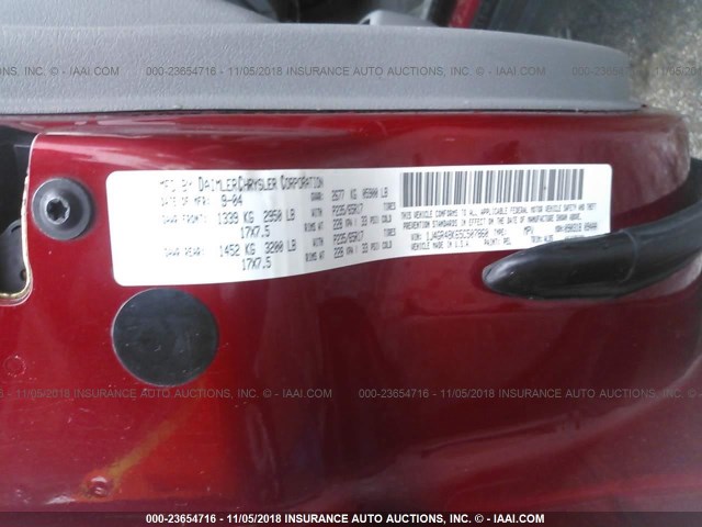 1J4GR48K65C507860 - 2005 JEEP GRAND CHEROKEE LAREDO/COLUMBIA/FREEDOM 红色 照片 9