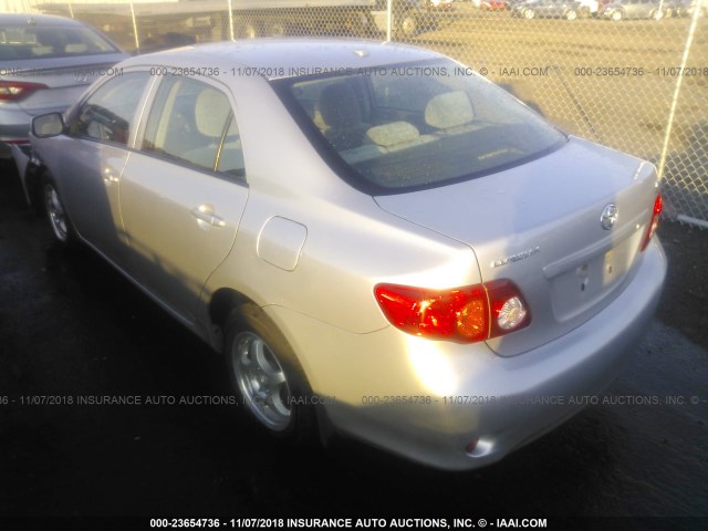 JTDBL40E79J000698 - 2009 TOYOTA COROLLA LE/XLE SILVER photo 3